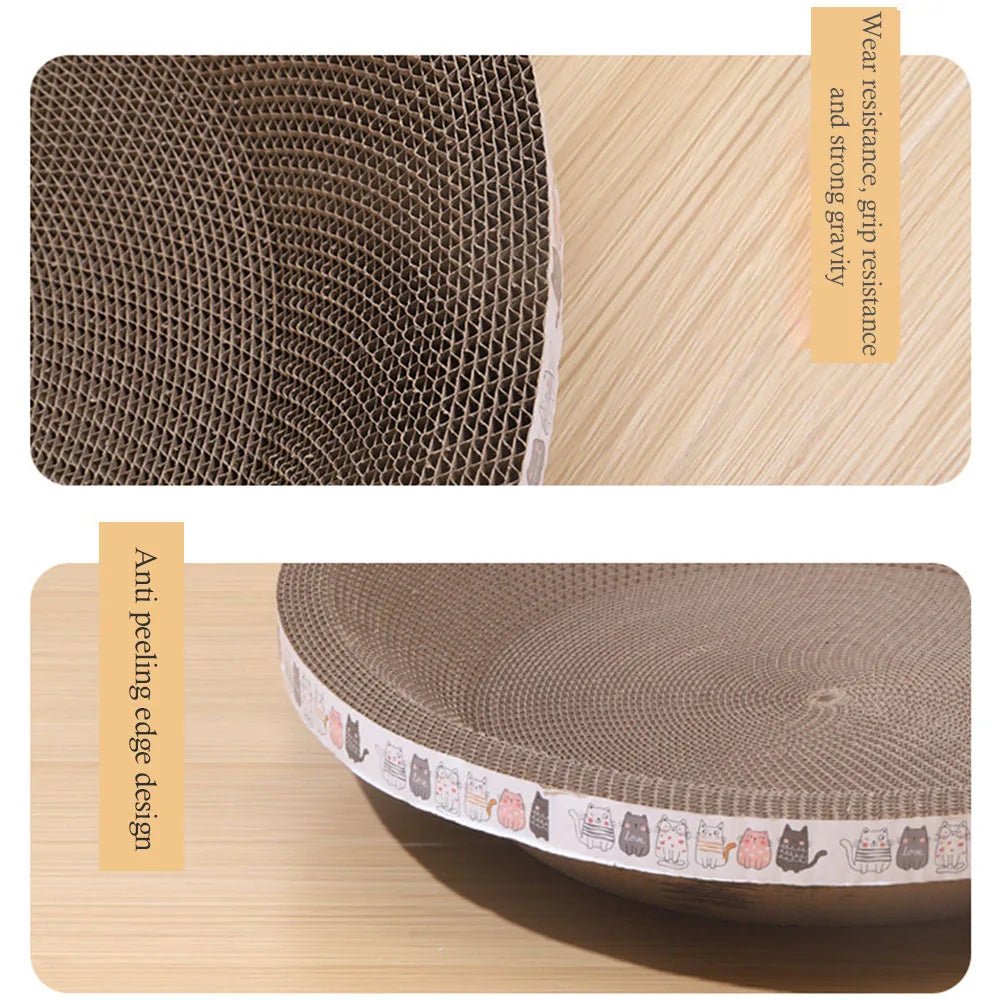 L Size Cat Toys Pet Bed Scratching Board Corrugated Cardboard Bowl Pad Cats Scratcher Toy Oval Grinding Claw Toy Cat Accessories - Happy Tails