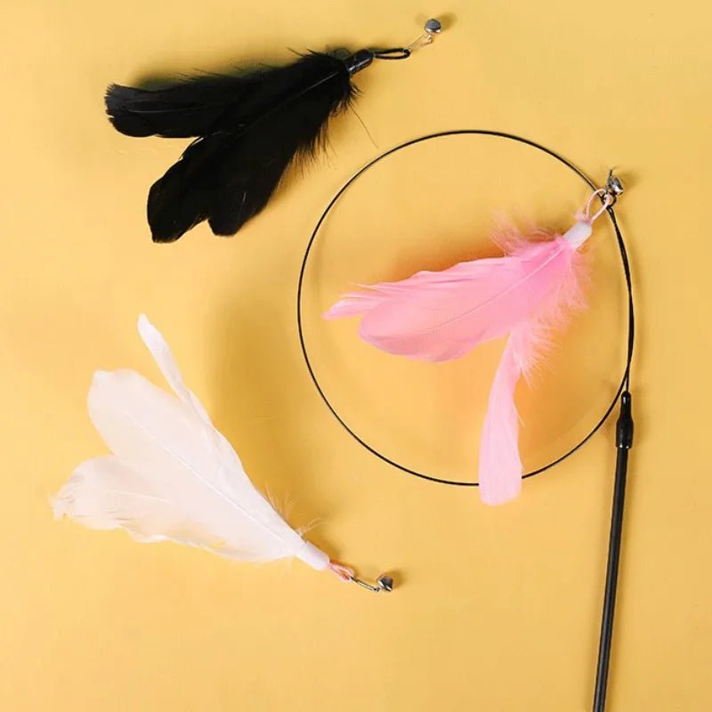 Cat Toy Feather Toys for Cats ScratchTease Cat Toys Interactive Funny Bite Resistant Cats Toy with Bell Wire Sucker Pet ProductsHappy TailsHappy Tails