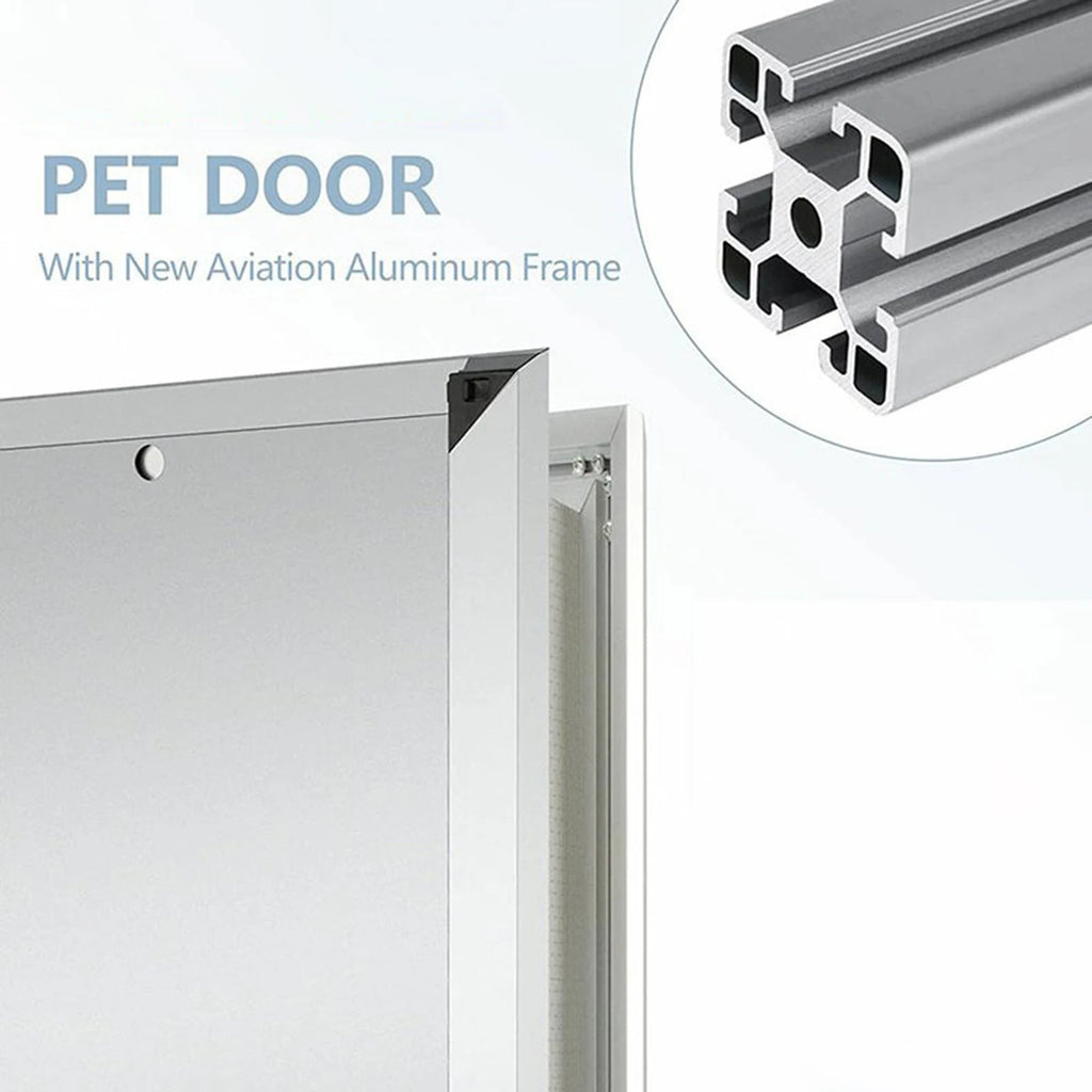 Dogs Door with Flap Heavy Duty Doors Large Aluminum Pet Door Energy Efficient Durable for Exterior Outdoor Indoor Wall DoorHappy TailsHappy Tails