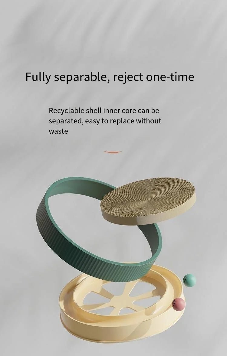 Round Cat Scratching Board Anti Cat Scratcher with Ball Pet Cat Toys Funny Sharpen Nails Scraper Can Replace Nest For Cats - Happy Tails