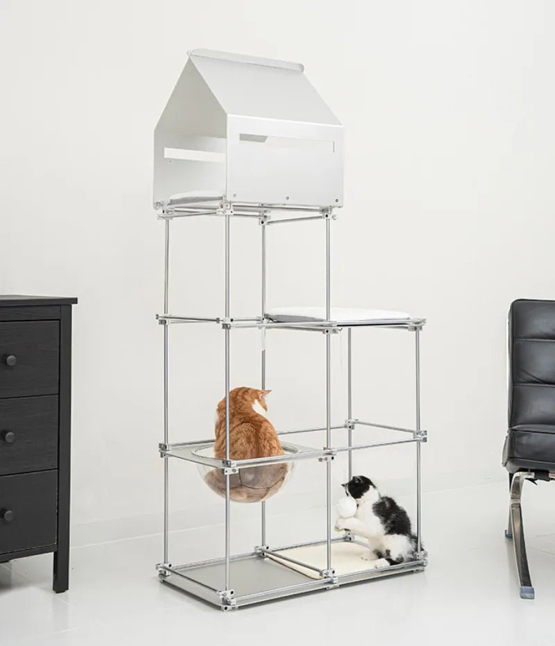 Multi Functional 4 Layers Trees Cat Climbing Frame Stable Acrylic Cat Nest House Cats Scratcher Board Sisal Pet Accessories - Happy Tails