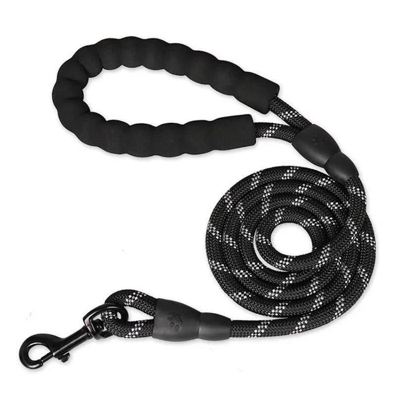 Reflective Dog Leash With Comfortable Padded Handle - Double Heavy Duty Traction Rope For Strong Dogs - Enhance Safety And Contr - Happy Tails