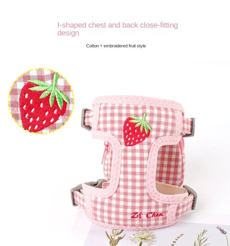 Cat Harness with Backpack Prevent Break Free Breathable Chest Strap Pet Traction Rope Set Teddy Mini Dog Walking Pet Supplies - Happy Tails