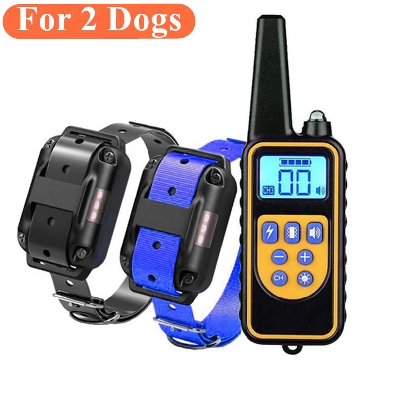 Electric Dog Training Collar Waterproof Dog Bark Collar Pet With Remote Control Rechargeable Anti Barking Device All Size DogsHappy TailsHappy Tails