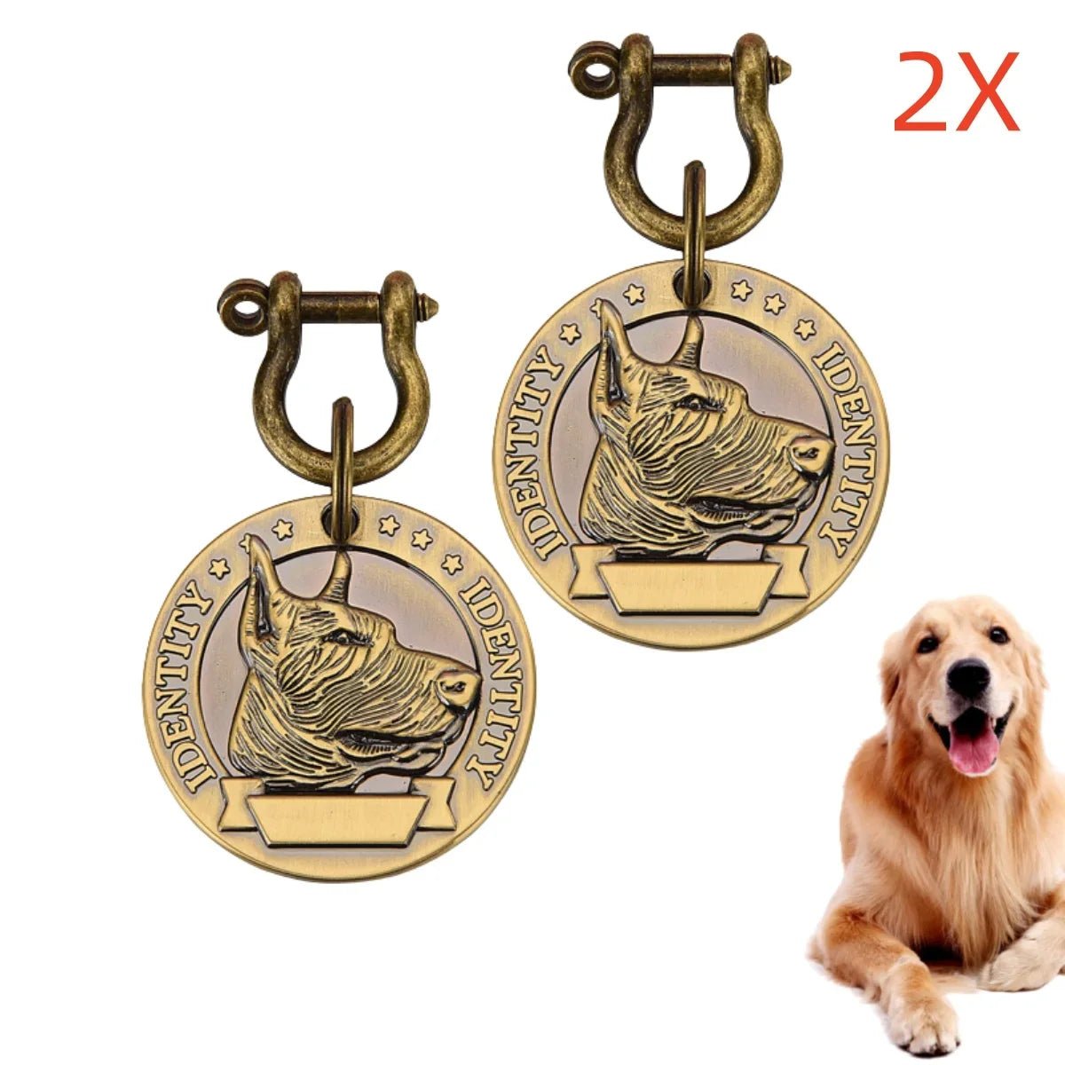 VIP Customizable Engraved Pets ID Tag for Dog Cat Bronze Nameplate Tags Personalized Address Number Dogs Collar ID PendantHappy TailsHappy Tails