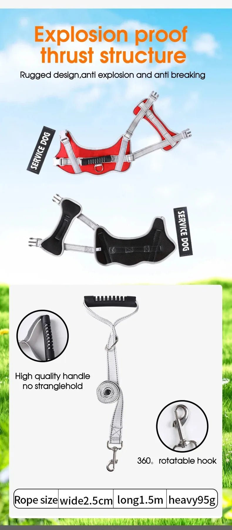 Puppy Harness for Dogs Accessories Dog Supplies Collars Harnesses Leashes Big Dog Leash Pet Collar Small Pets Things - Happy Tails