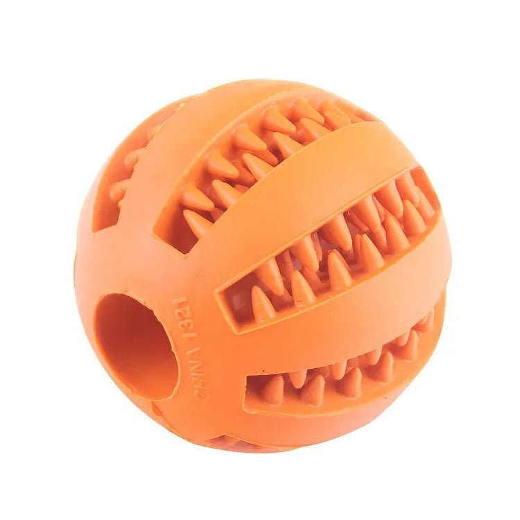 Dog Toy Ball, Nontoxic Bite Resistant Toy Ball for Pet Dogs Puppy Cat, Dog Pet Food Treat Feeder Chew Tooth Cleaning BallHappy TailsHappy Tails