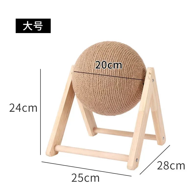 Cat Scratching Ball Wood Stand Pet Furniture Sisal Rope Ball Toys Kitten Climbing Scratcher Grinding Paws Scraper AccessoriesHappy TailsHappy Tails