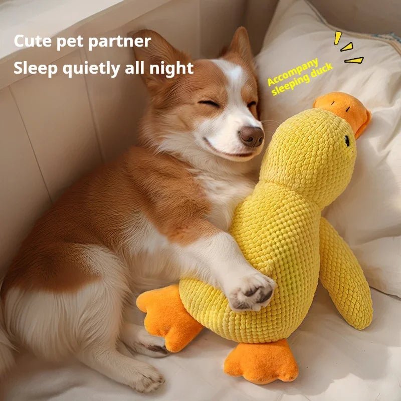 Dog toy plush companion sleeping duck bite resistant teeth grinding sound relief duck sound toy - Happy Tails
