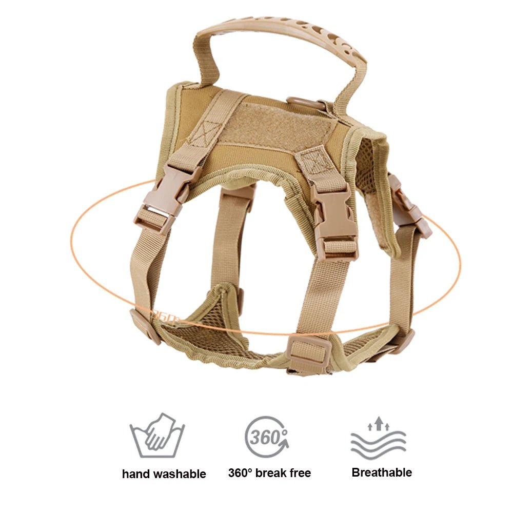 Tactical Cat Harness For Walking Escape Proof Adjustable Pet Vest Harness Soft Mesh With Control Handle For Large Cat Small Dog - Happy Tails