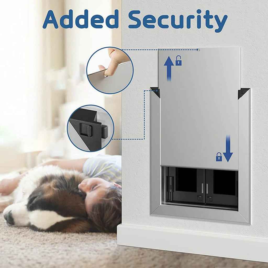 Dogs Door with Flap Heavy Duty Doors Large Aluminum Pet Door Energy Efficient Durable for Exterior Outdoor Indoor Wall DoorHappy TailsHappy Tails