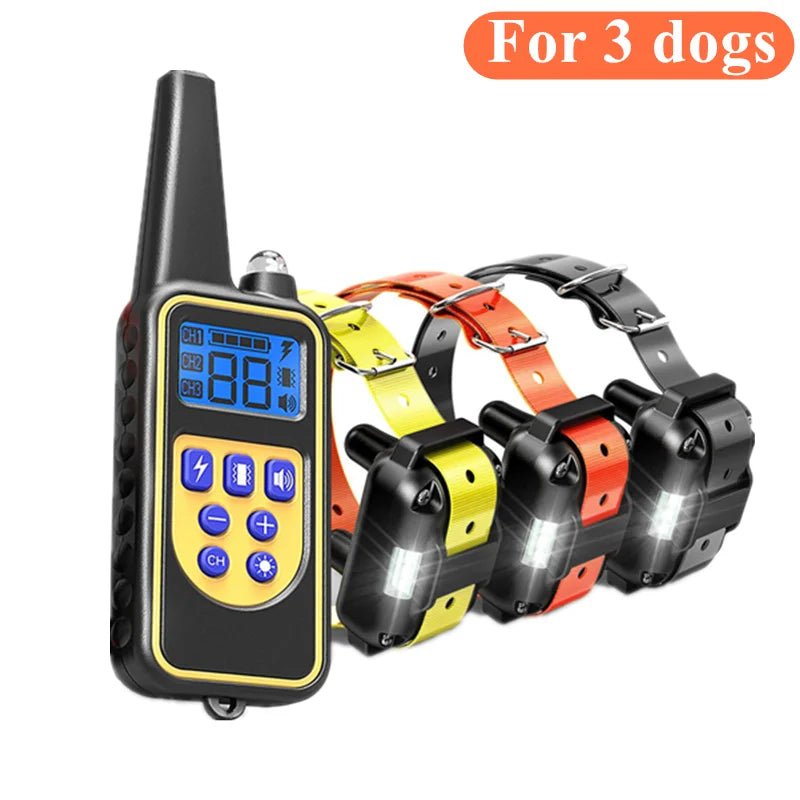 Electric Dog Training Collar Waterproof Dog Bark Collar Pet With Remote Control Rechargeable Anti Barking Device All Size DogsHappy TailsHappy Tails