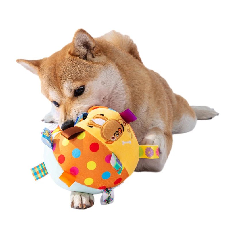 Interactive Ball Dog Toy for Aggressive Chewers Training Decompress Bite Resistant Plush Handle Dog Toys with Bells Pet SuppliesHappy TailsHappy Tails