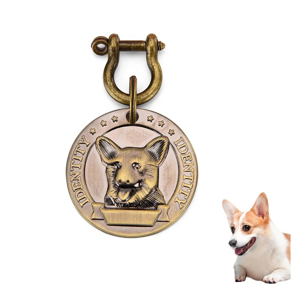 VIP Customizable Engraved Pets ID Tag for Dog Cat Bronze Nameplate Tags Personalized Address Number Dogs Collar ID PendantHappy TailsHappy Tails