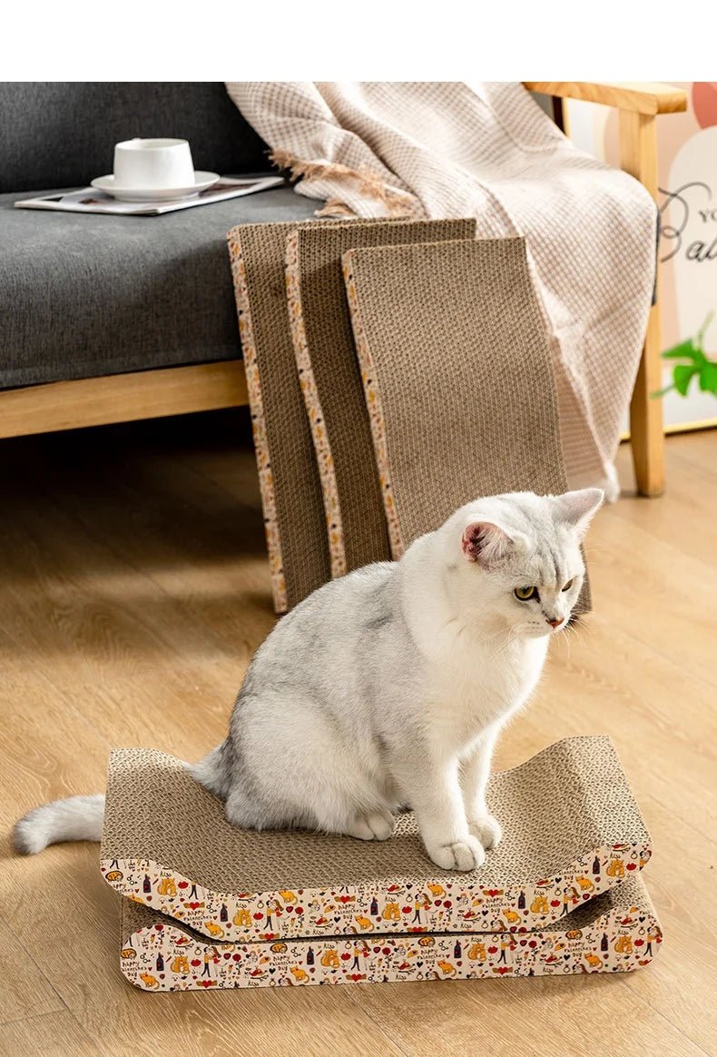 Cat Toys Pet Cat Scratching Board Corrugated Cardboard Pad Grinding Nails Interactive Protecting Furniture Cats Scratcher Toy - Happy Tails