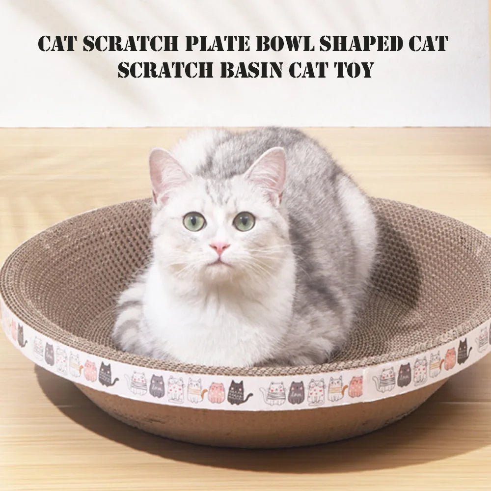 L Size Cat Toys Pet Bed Scratching Board Corrugated Cardboard Bowl Pad Cats Scratcher Toy Oval Grinding Claw Toy Cat AccessoriesHappy TailsHappy Tails