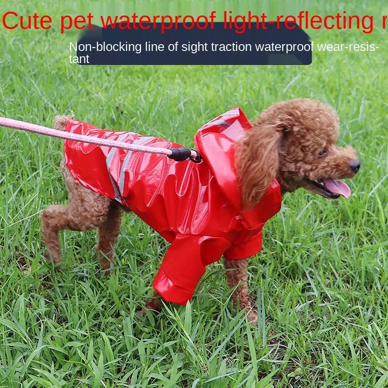 Dog Clothes, Waterproof Jackets, Hooded Raincoats with Reflective Strip, Outdoor Breathable Clothes for Puppies - Happy Tails