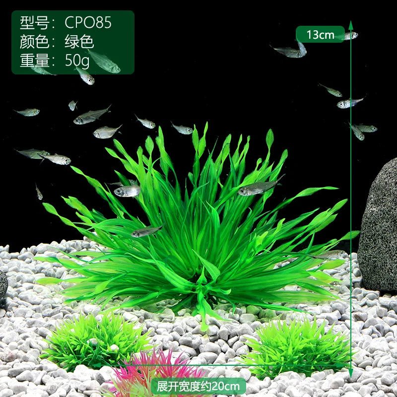 13/23/32/36/40cm Aquarium Artificial Plants  Underwater Green Fake Water Grass Aquatic Plastic Plants Fish Tank Decoration - Happy Tails