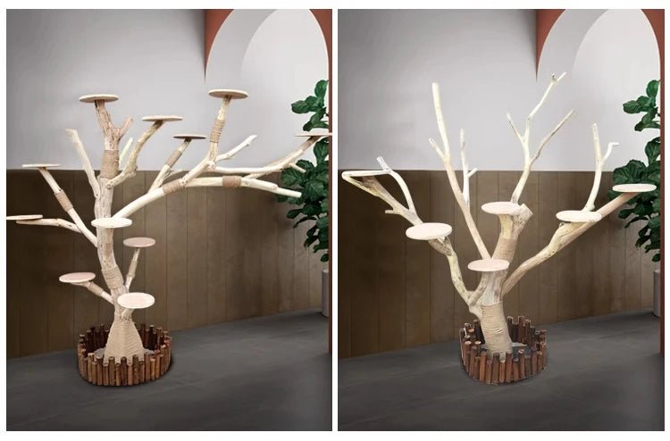 Cat Climbing Cat Nest Cat Tree Scratching Post Twine Solid Wood Pet Products Supplies Scratchers Furniture Multi-Level Plush - Happy Tails