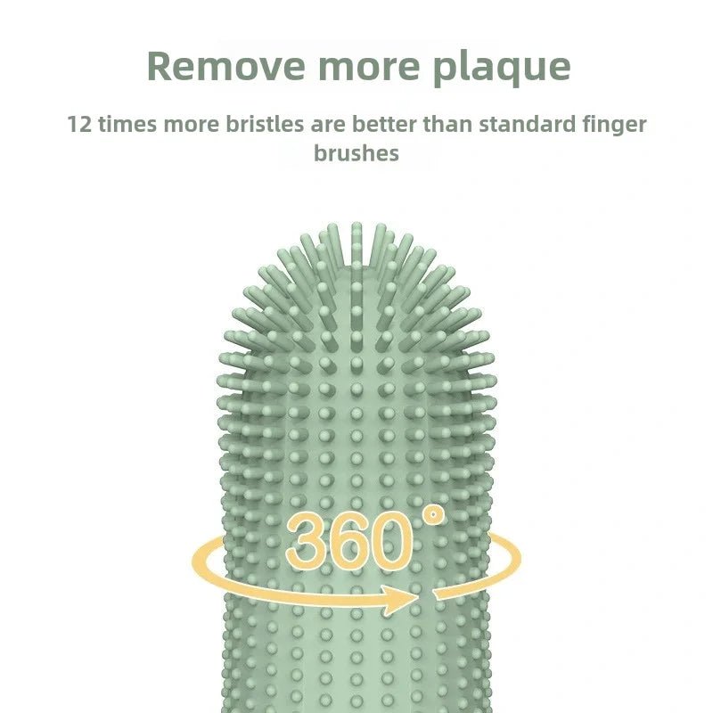 Dog Toothbrush, 360° Cleaning Finger Toothbrush for Dogs, Food Grade Silicone Dog Finger Toothbrush for Dogs & Cats Dental Care - Happy Tails