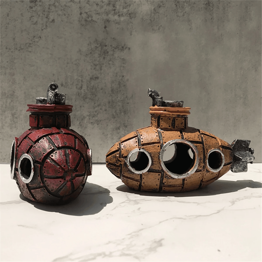 A19F-Aquarium Decorative Fish Tank Decorative Housing Ornaments Submarine Fish Tank Landscaping Breeding House Spawning A - Happy Tails