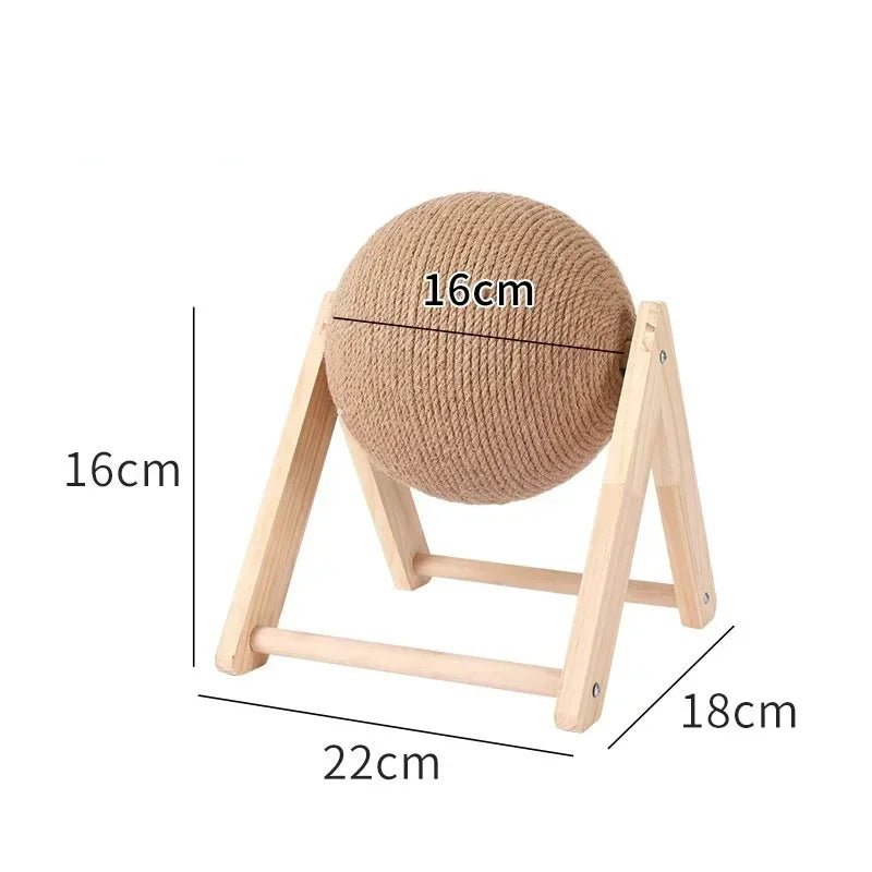 Cat Scratching Ball Wood Stand Pet Furniture Sisal Rope Ball Toys Kitten Climbing Scratcher Grinding Paws Scraper AccessoriesHappy TailsHappy Tails