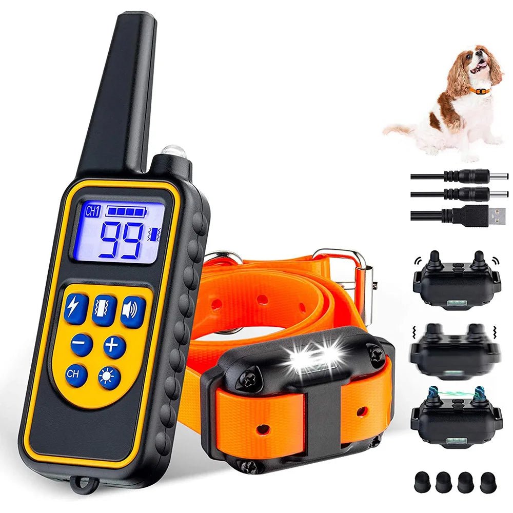 Electric Pet Dog Training Collar Shock Training Collar Electronic Remote Control Waterproof RechargeableHappy TailsHappy Tails