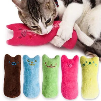 Teeth Grinding Catnip Toys Funny Interactive Plush Cat Toy Pet Kitten Chewing Vocal Toy Claws Thumb Bite Cat mint For Cats - Happy Tails
