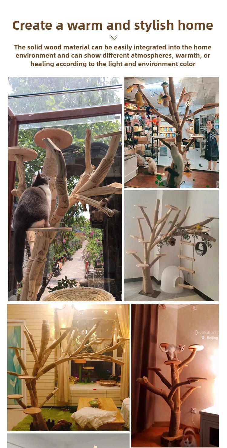 Cat Climbing Frame Sisal Scratches and Wear-resistant Cast Nest Tree Cat Scratching Post Strong Bearing Capacity Pet Products - Happy Tails