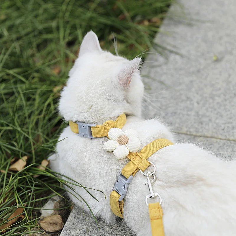 Cat Harness and Leash Sets Adjustable Dog Harness for Small Dog Leash Breashable Pet Harness Out Walking Dog Strap Cat Accessory - Happy Tails