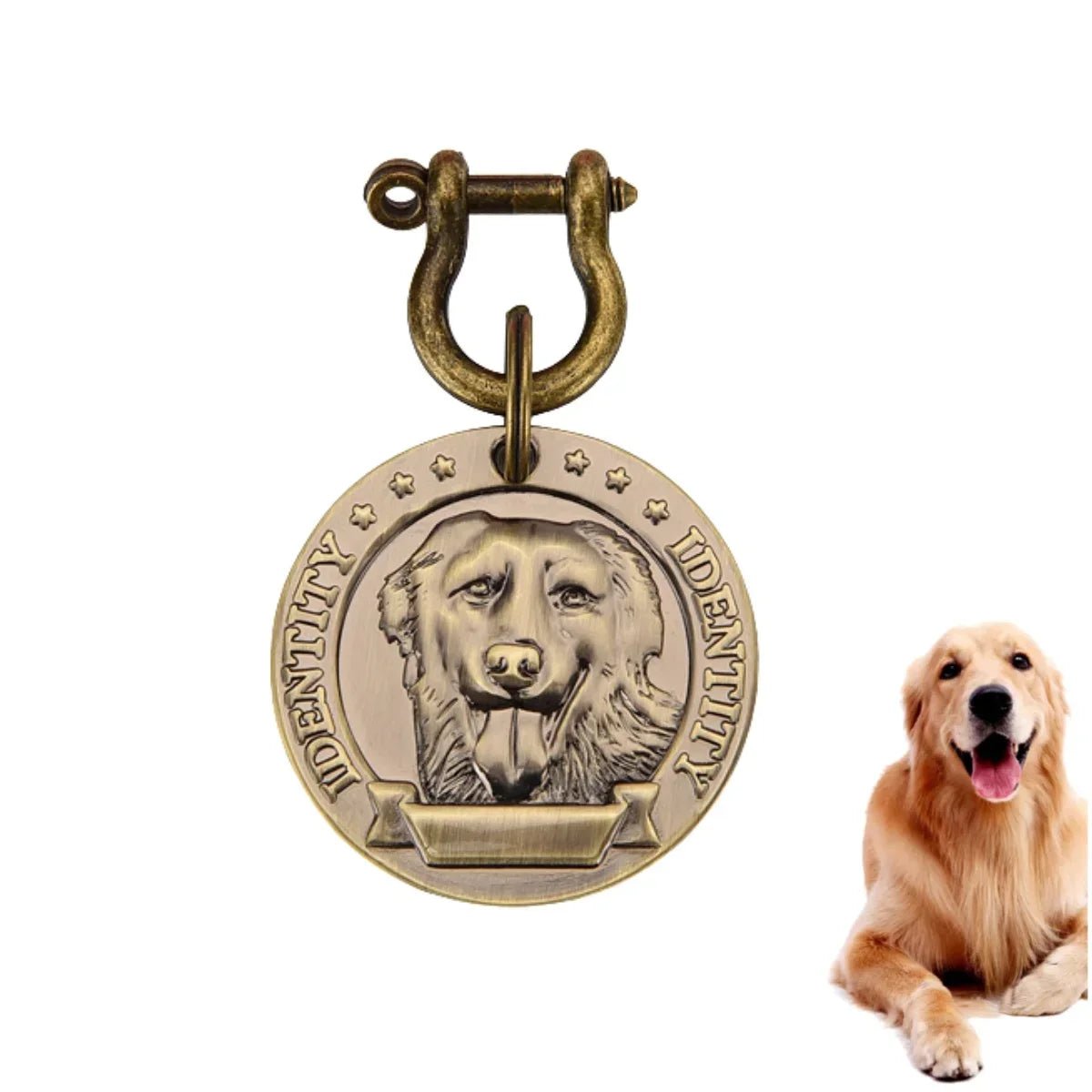 VIP Customizable Engraved Pets ID Tag for Dog Cat Bronze Nameplate Tags Personalized Address Number Dogs Collar ID PendantHappy TailsHappy Tails