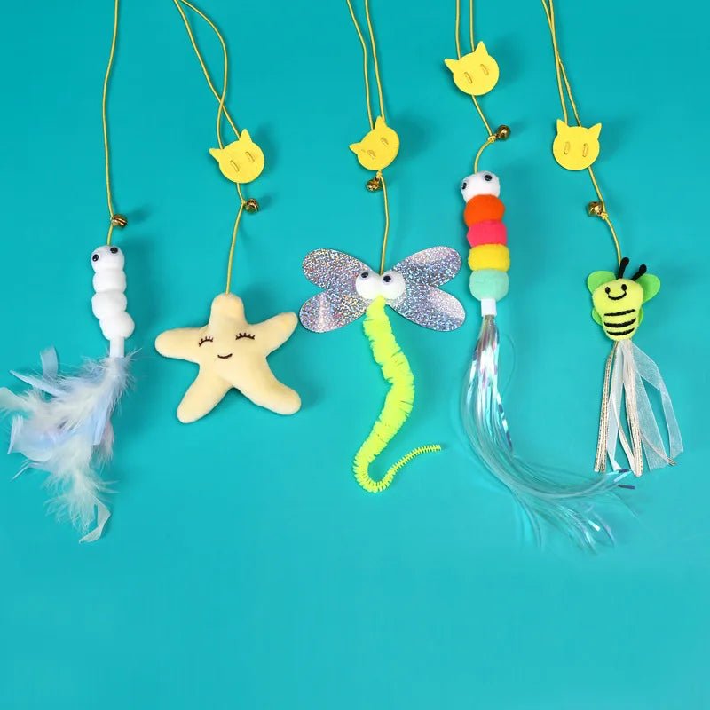 Simulation Cat Toy Cat Scratching Rope Feather Funny Kitten Playing Game Interactive Toy Retractable Hanging Door Pet Supplies - Happy Tails