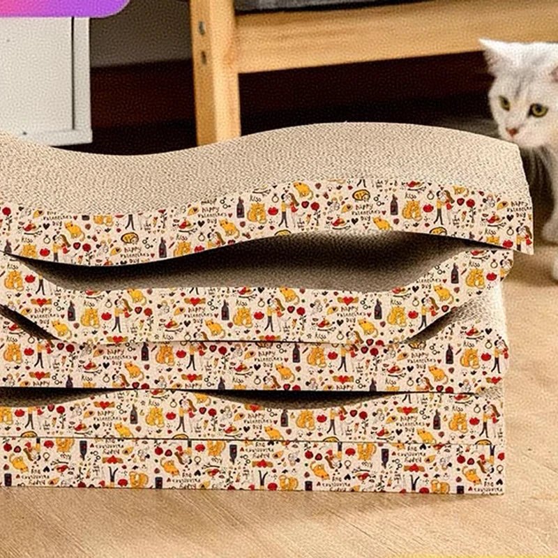 Cat Toys Pet Cat Scratching Board Corrugated Cardboard Pad Grinding Nails Interactive Protecting Furniture Cats Scratcher Toy - Happy Tails