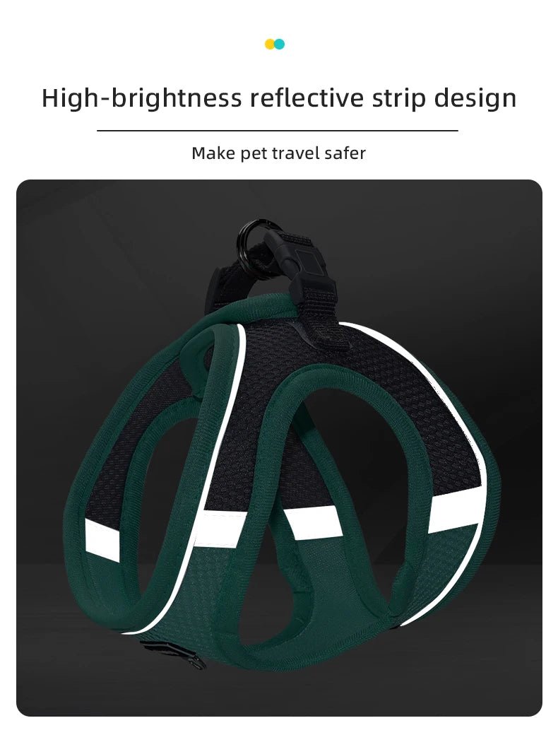 Dog Harness for Small Dogs Adjustable Puppy Cat Harness Vest French Bulldog Chihuahua Pug Pet Outdoor Walking Collar Leash Set - Happy Tails