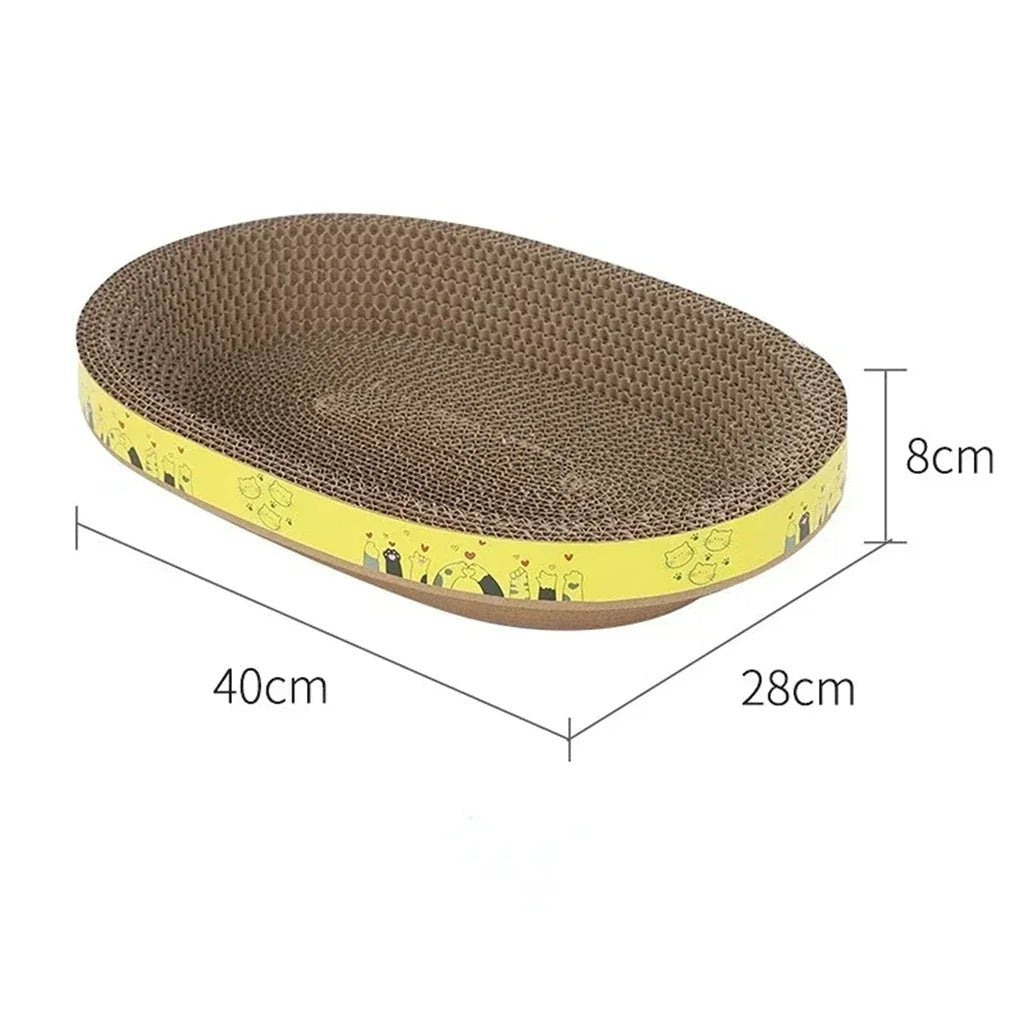 Cat Scratching Board Protect Furniture Grinding Claw Toys Oval Corrugated Paper Wear - resistant Cat Nest Cat AccessoriesHappy TailsHappy Tails