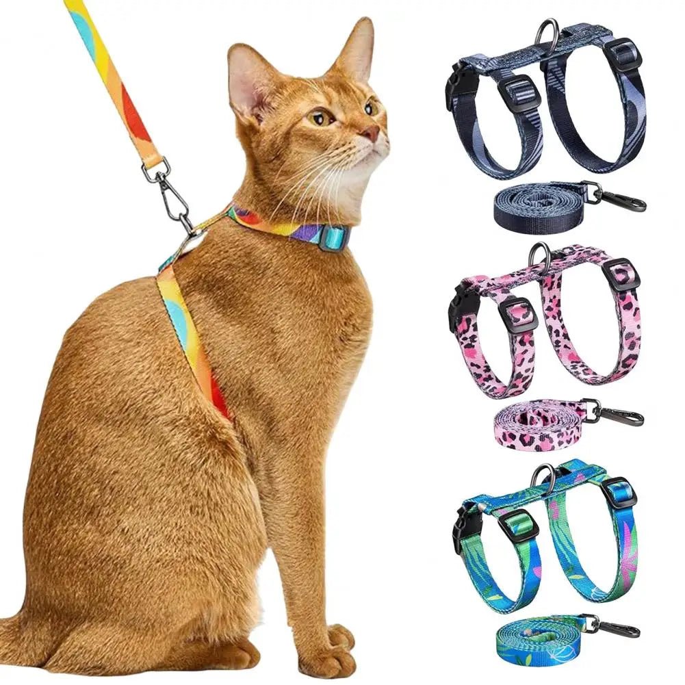 Cat Harness And Leash Set,Escape Proof, Adjustable Kitten Harness,Walking Travel Traction Rope,for Small Medium Large Cats - Happy Tails