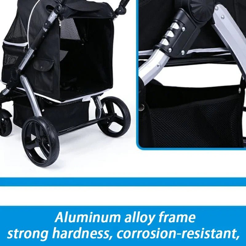 Foldable Dog Strollers 35KG Medium Luxury Dog Strollers Designer Cute Travel Outdoors Dogs Stroller Cheap Portable Pet SuppliesHappy TailsHappy Tails