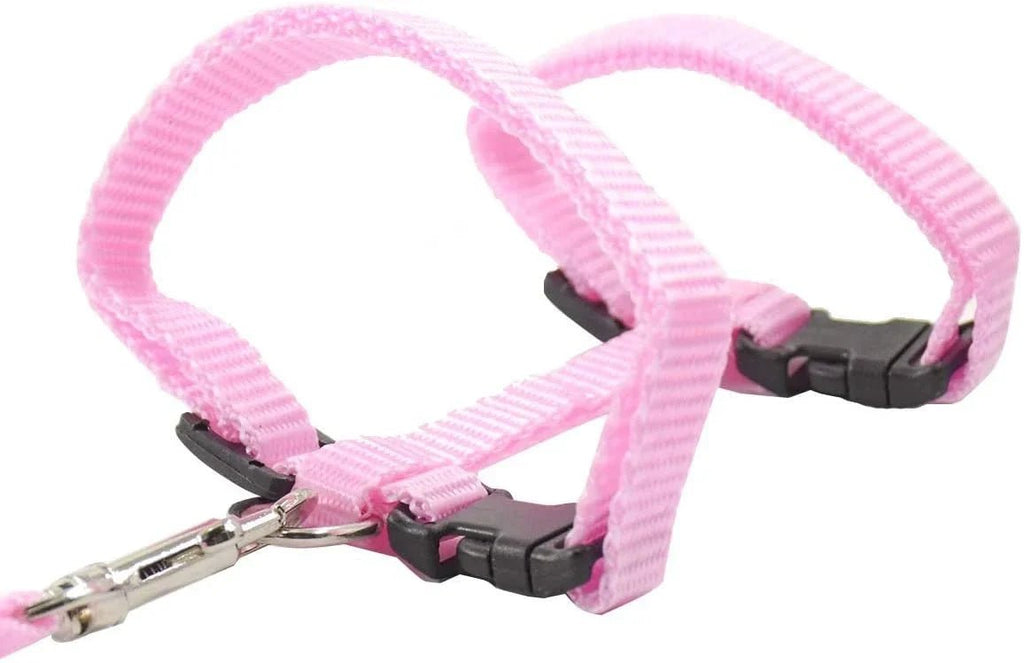Kitten Cat Harness Leash Set Walking Escape Proof Adjustable Nylon Halter Collar Harness for Cats Puppy Rabbit Pet Accessories - Happy Tails
