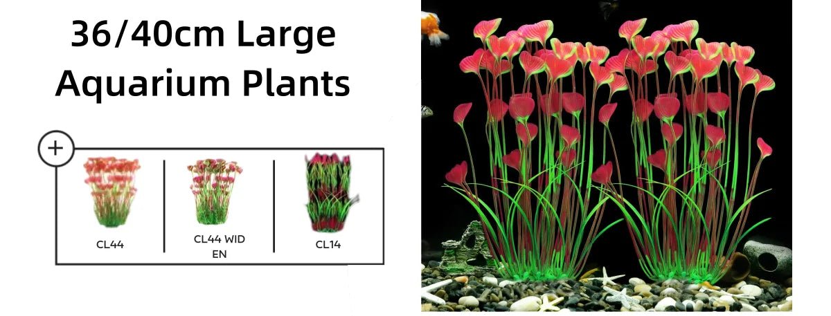 13/23/32/36/40cm Aquarium Artificial Plants  Underwater Green Fake Water Grass Aquatic Plastic Plants Fish Tank Decoration - Happy Tails