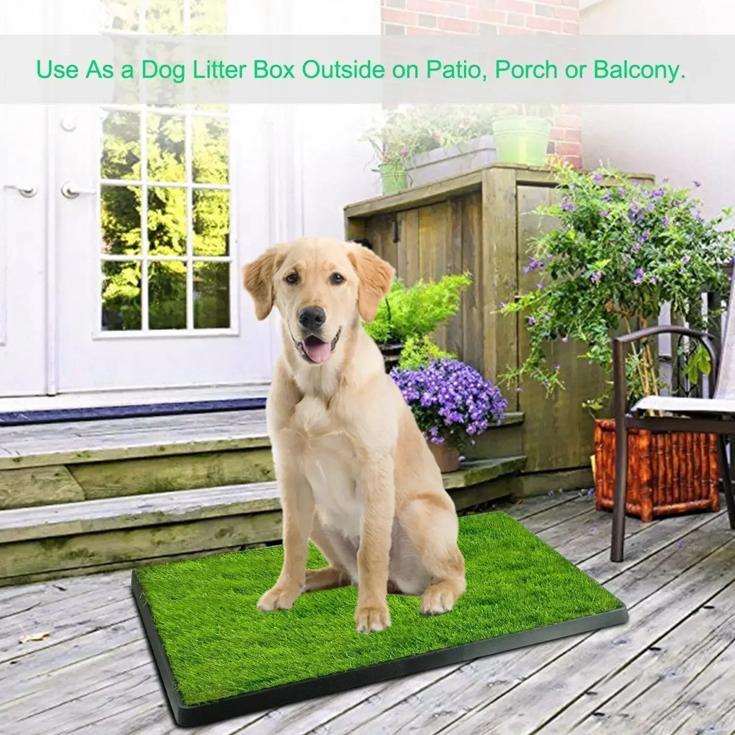Portable Synthetic Grass Dog Potty TrayHappy TailsHappy Tails