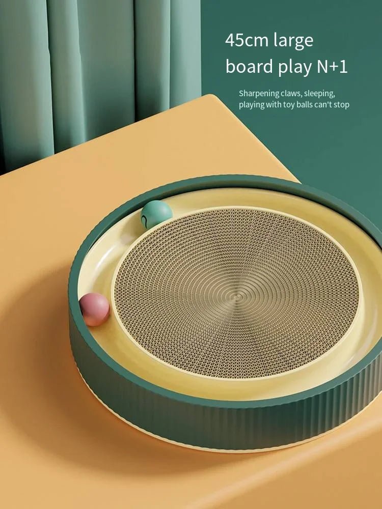 Round Cat Scratching Board Anti Cat Scratcher with Ball Pet Cat Toys Funny Sharpen Nails Scraper Can Replace Nest For Cats - Happy Tails