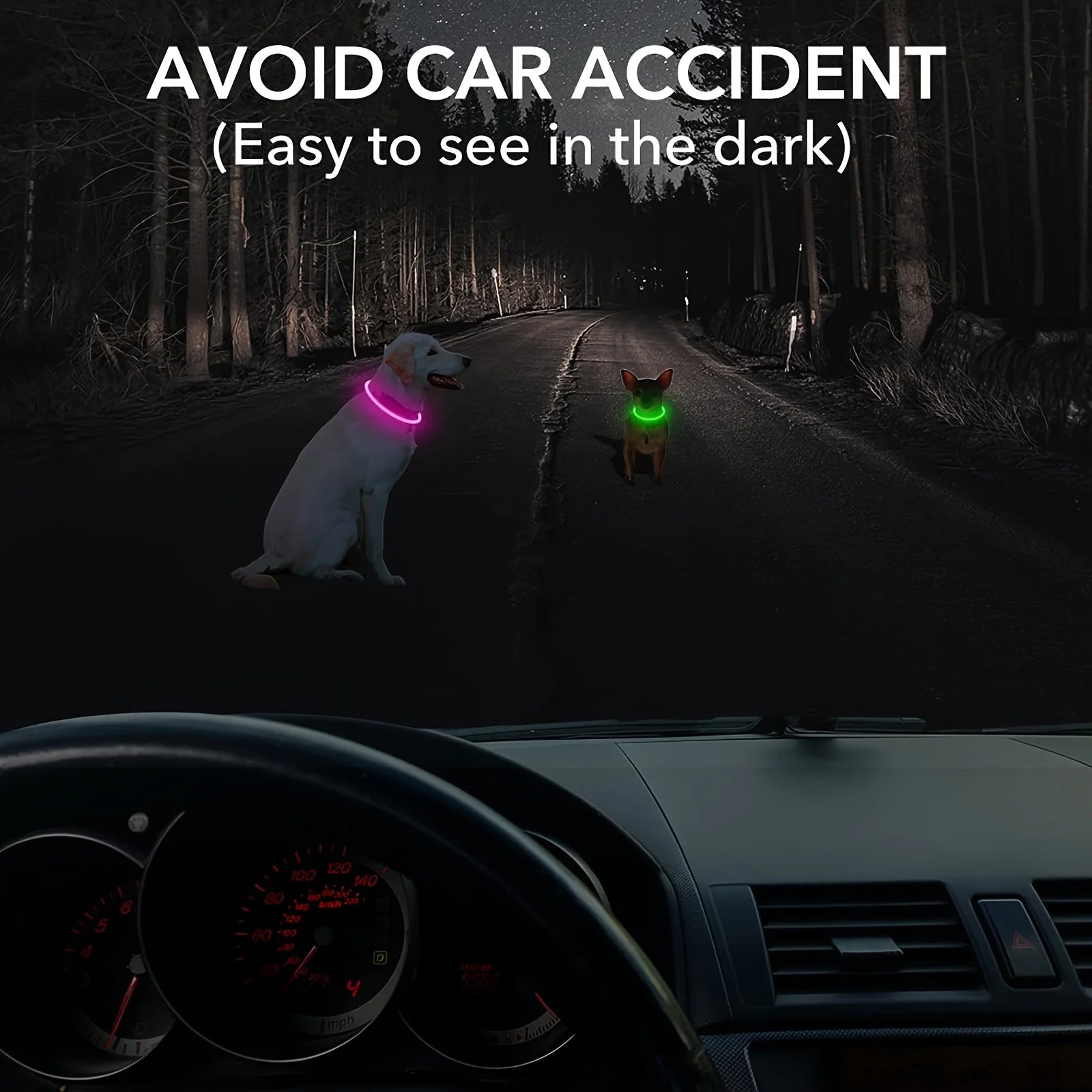 Pet Dog LED Light Collar Luminous Anti-Lost Dog Collar USB Rechargeable Dog Necklace Collar - Happy Tails