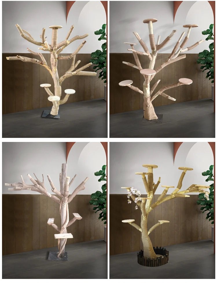 Cat Climbing Cat Nest Cat Tree Scratching Post Twine Solid Wood Pet Products Supplies Scratchers Furniture Multi-Level Plush - Happy Tails