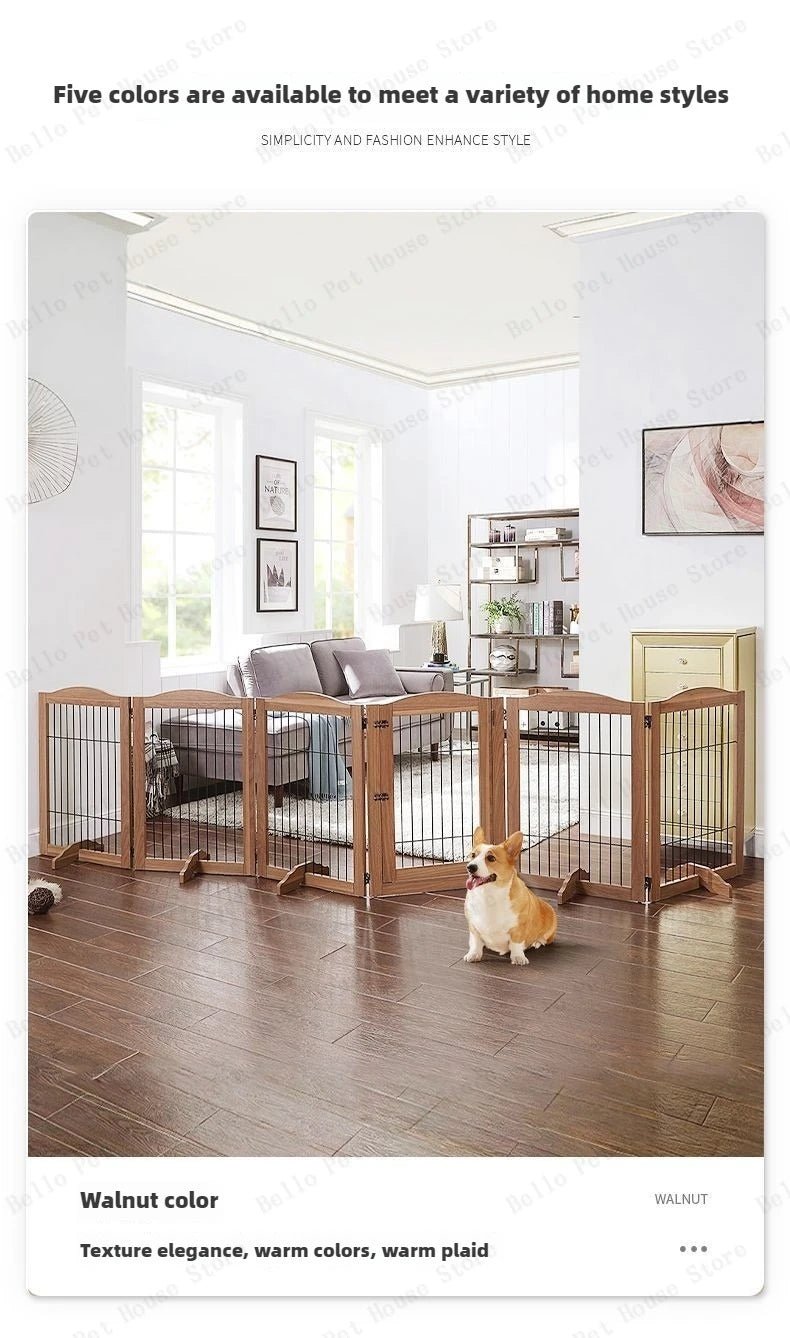 Wooden Pet Fence Dog Fence Freely Combinable Pet Isolation Door Indoor Foldable Dog Cage for Small and Medium Dogs Pet SuppliesHappy TailsHappy Tails