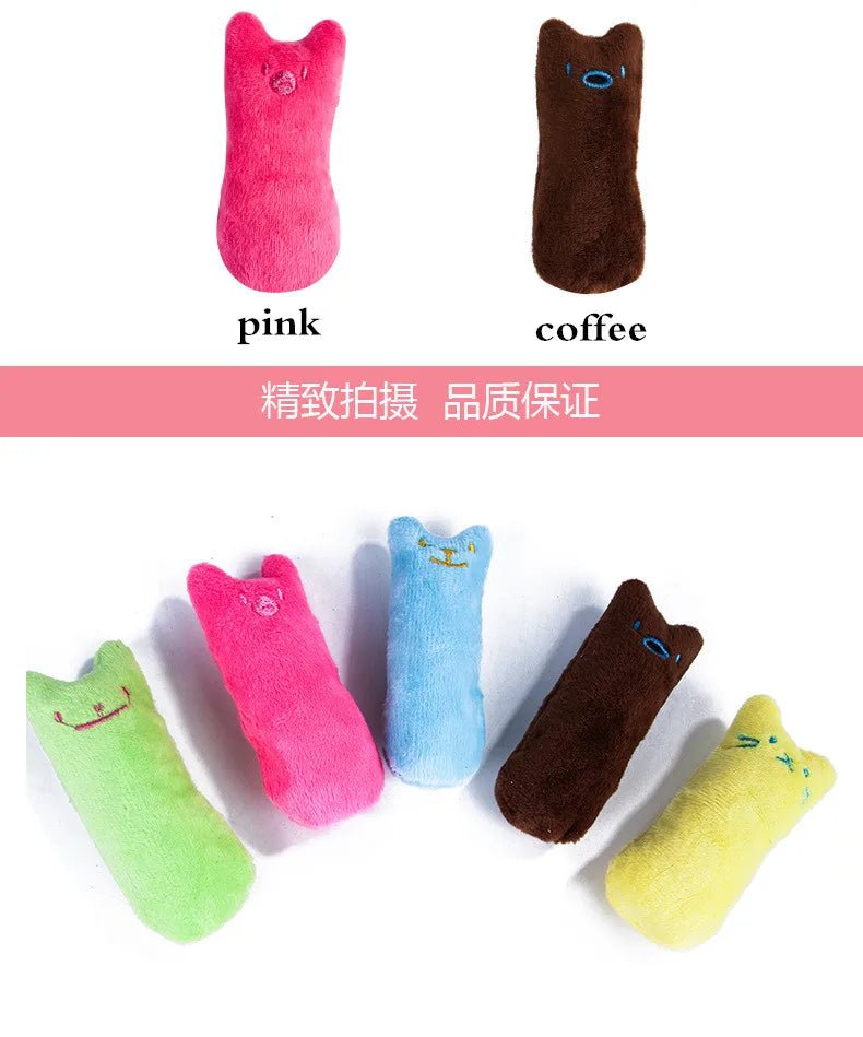 Teeth Grinding Catnip Toys Funny Interactive Plush Cat Toy Pet Kitten Chewing Vocal Toy Claws Thumb Bite Cat mint For Cats - Happy Tails