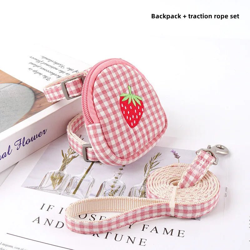 Cat Harness with Backpack Prevent Break Free Breathable Chest Strap Pet Traction Rope Set Teddy Mini Dog Walking Pet SuppliesHappy TailsHappy Tails