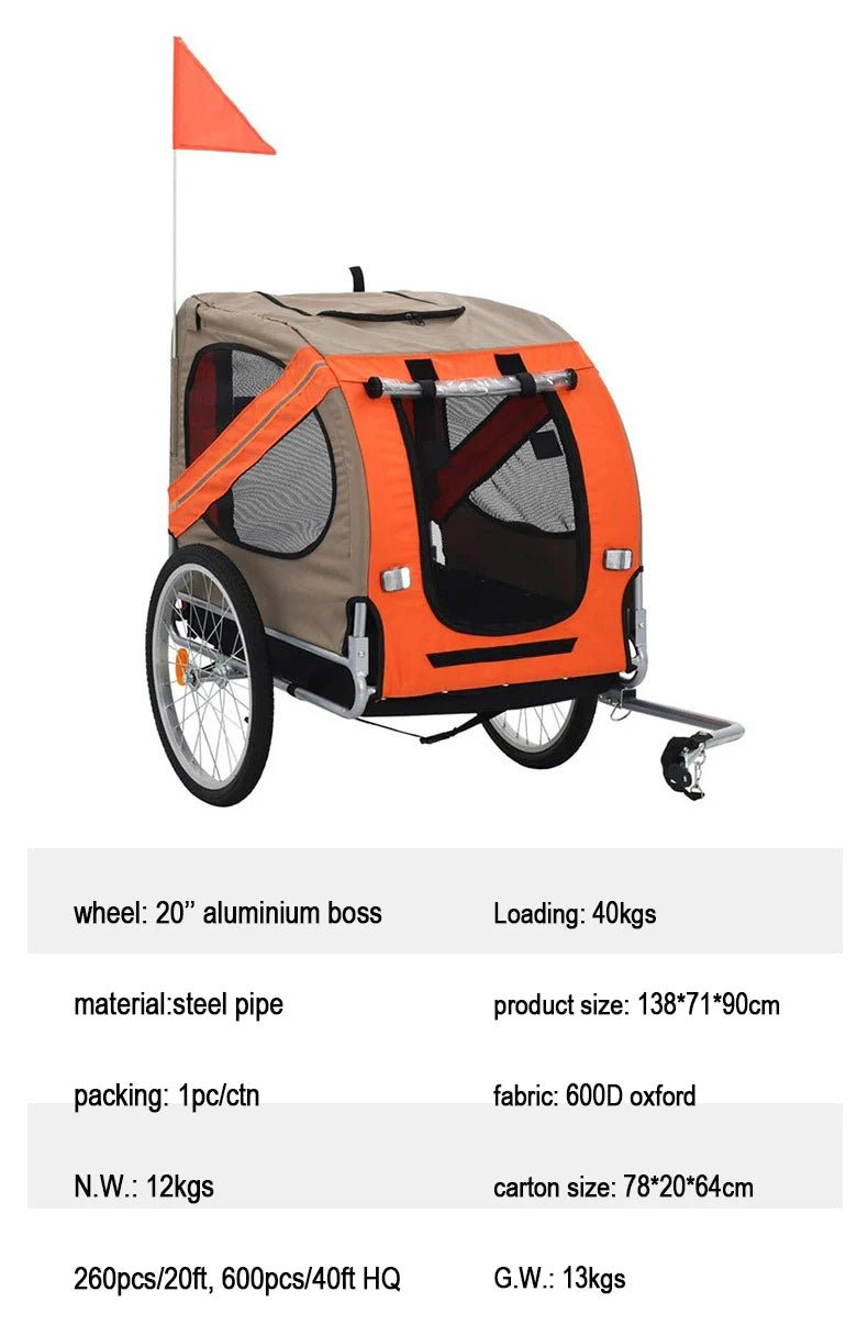 Dog Bike Trailers for Cycling Adventures Outdoor Pet Carriers Bike Tail Wagon Touring Bicycle Trailer for DogHappy TailsHappy Tails