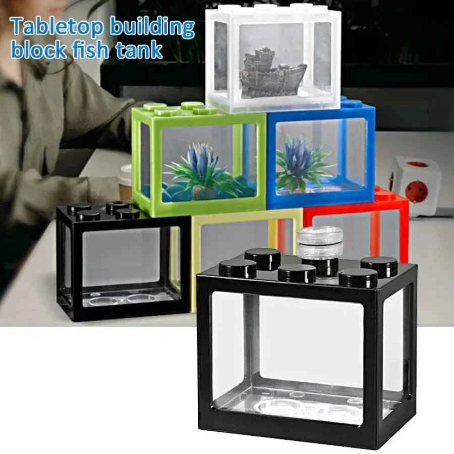Creative Combinable Ecological Small Fish Tank Mini Aquarium Betta Fishbowl Ant Box Crawler Box DIY Aquarium Landscaping - Happy Tails