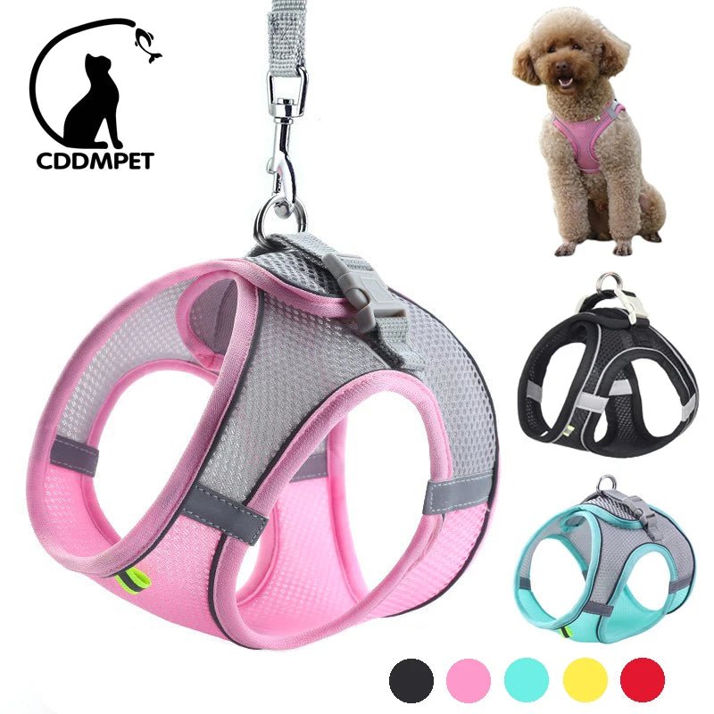 Dog Harness Leash Set for Small Dogs Adjustable Puppy Cat Harness Vest French Bulldog Chihuahua Pug Outdoor Walking Lead LeashHappy TailsHappy Tails