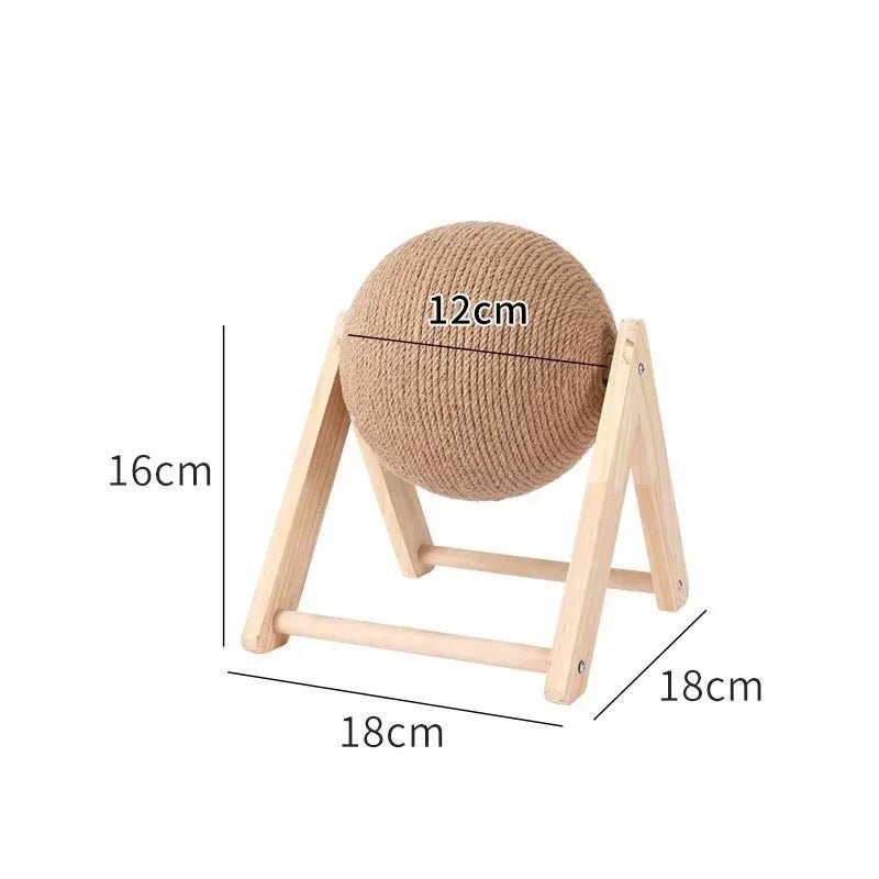Cat Scratching Ball Wood Stand Pet Furniture Sisal Rope Ball Toys Kitten Climbing Scratcher Grinding Paws Scraper Accessories - Happy Tails